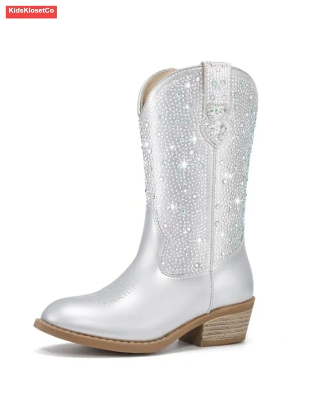 Girls Rhinestone Cowgirl Boots Sparkly Western Boots Toddler Round Toe Low Heel